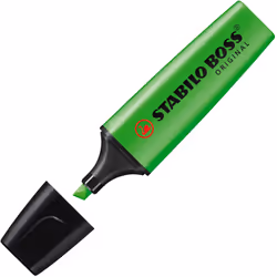 STABILO Boss Original marker 2 pc(s) Chisel tip Green, Yellow