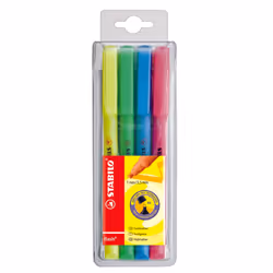 STABILO Wallet 4 Flash, 4 pc(s), Blue, Green, Pink, Yellow, Chisel tip, Multicolour, Plastic, 1 mm