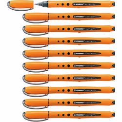 STABILO worker+ medium, Stick pen, Black, Orange, Black, 0.5 mm, Medium, Ambidextrous