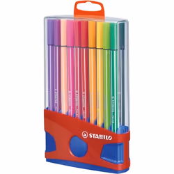 STABILO ColorParade 20 Pen 68, 20 colours, Multicolour, Bullet tip, 1 mm, Multicolour, Hexagonal