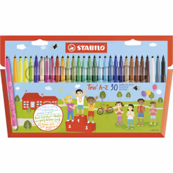 STABILO Trio A–Z, Fine, 30 colours, Multicolour, Bullet tip, 0.7 mm, Multicolour