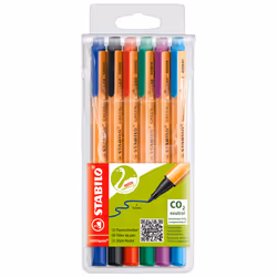 STABILO GREENpoint, Black, Blue, Lilac, Orange, Red, Turquoise, Red, Black, Blue, Lilac, Turquoise, Orange, Plastic, Round, F ...