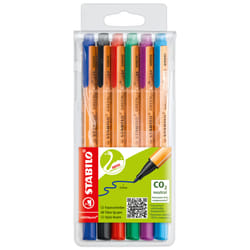 STABILO GREENpoint fineliner Black, Blue, Lilac, Orange, Red, Turquoise 6 pc(s)