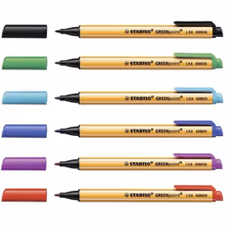 STABILO GREENpoint fineliner Black, Blue, Lilac, Orange, Red, Turquoise 6 pc(s)