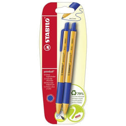 STABILO B-43716-10 ballpoint pen Blue Clip-on retractable ballpoint pen 2 pc(s)