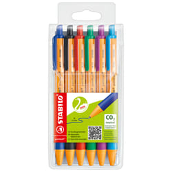 STABILO pointball Black, Blue, Green, Red, Turquoise, Violet Clip-on retractable ballpoint pen 6 pc(s)