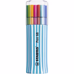 STABILO Pen 68, Medium, 15 colours, Multicolour, Bullet tip, 1 mm, Multicolour