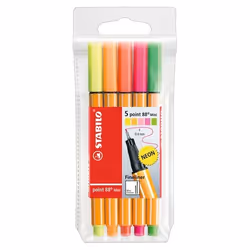 STABILO point 88 Mini, Multicolour, Fine, Multicolour, Hexagonal, Water-based ink, 0.4 mm