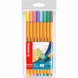 STABILO point 88, Multicolour, Medium, Multicolour, Hexagonal, Metal, 0.4 mm