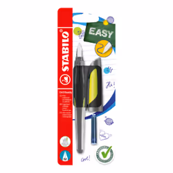 STABILO EASYbuddy, Black, Lime, Cartridge filling system, Blue, Right-handed, 22 mm, 90 mm