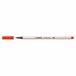 STABILO Pen 68 brush, Medium, 1 colours, Red, Brush tip, Fibre, Red, White