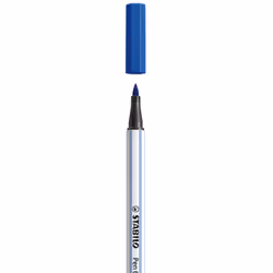 STABILO Pen 68 brush, 1 colours, Blue, Brush tip, Fibre, Blue, White, Hexagonal
