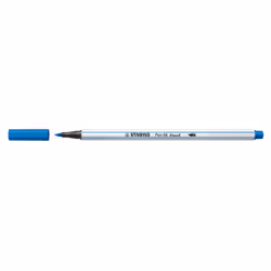 STABILO Pen 68 brush, 1 colours, Blue, Brush tip, Fibre, Blue, White, Hexagonal