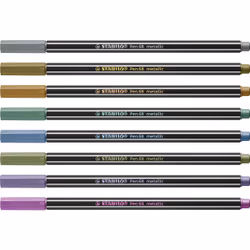 STABILO Pen 68 metallic felt pen Medium Copper, Gold, Metallic blue, Metallic green, Metallic pink, Metallic violet, Silver 8 pc(s)