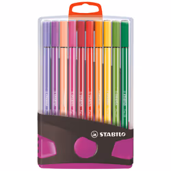 STABILO Pen 68, 20 colours, Multicolour, Bullet tip, 1 mm, Multicolour, Hexagonal