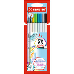 STABILO Pen 68 Brush felt pen Bold Multicolour 8 pc(s)