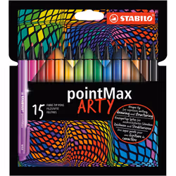 STABILO pointMax ARTY, Multicolour, Medium, Multicolour, Round, Water-based ink, Nylon felt