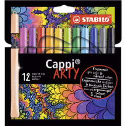 STABILO Cappi ARTY, Medium, 12 colours, Multicolour, Bullet tip, 1 mm, Multicolour