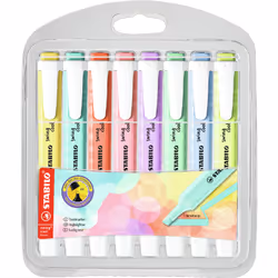 STABILO swing cool Pastel, 8 pc(s), Assorted colours, Chisel tip, Assorted colours, Rectangle, 1 mm