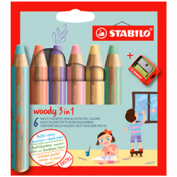 STABILO woody 3 in 1, Assorted colours, 6 pc(s)