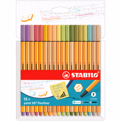 STABILO Point 88, Assorted colours, Assorted colours, Hexagonal, Metal, 0.4 mm, Germany