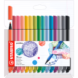 STABILO pointMax, Multicolour, Medium, Multicolour, Round, Water-based ink, Nylon felt