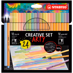 STABILO Creative Set ARTY, Assorted colours, Multicolour, Hexagonal, Fibre, 1 mm, Germany