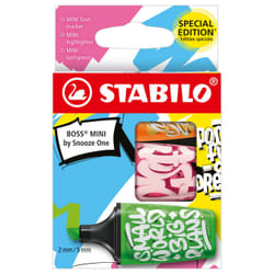STABILO Highlighter BOSS MINI by Snooze One Pack of 3 colours (orange, green, pink)