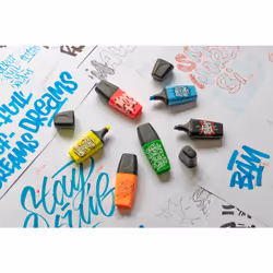 STABILO BOSS MINI by Snooze One marker 6 pc(s) Chisel tip Black, Blue, Green, Orange, Rose, Yellow - Additional view 5