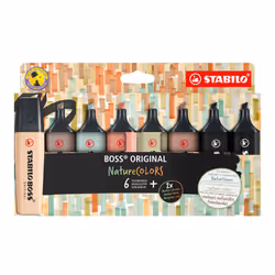 STABILO BOSS NatureColors marker 6 pc(s) Chisel tip Black, Bronze, Green, Grey, Light Green - Additional view 4