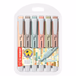 STABILO swing cool NatureCOLORS, 6 pc(s), Multicolour, 3 yr(s), Chisel tip, Multicolour, 1 mm