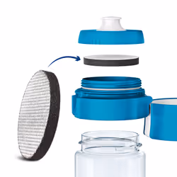 Brita Fill&Go Bottle Filtr Blue Water filtration bottle 0.6 L Blue, Transparent