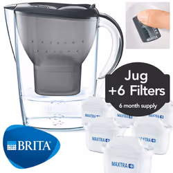 BRITA Marella Cool Water Jug & 6 MAXTRA+ Filters - Grey