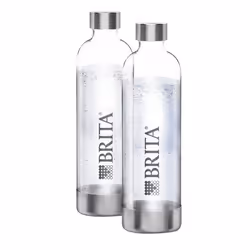 Brita 1043722, Carbonating bottle, Transparent, PET, 1 L, 2 pc(s), Bisphenol A (BPA)