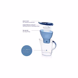 Marella Water Filter Jug Blue (2.4L) incl. 1x MAXTRA PRO All-in-1 cartridge - fridge-fitting jug with digital LTI and