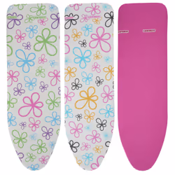 Leifheit Cotton Classic M, Ironing board padded top cover, Cotton, Pink, White, Pattern, Floral pattern, Square