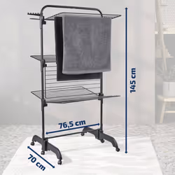 Leifheit Drying Tower Laundry Clothes Airer Drying Rack Tower Dryer 420 Black