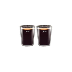 Melitta 2 Lungo Coffee Glasses 200 ml, Double-Walled Borosilicate Glass, Microwave safe, Height 11.1 cm