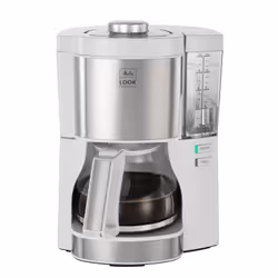 Melitta 6766588, Drip coffee maker, Ground coffee, 1080 W, Silver, White