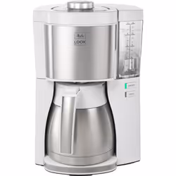 Melitta 1025-15, Drip coffee maker, 1.25 L, 1080 W, Silver, White