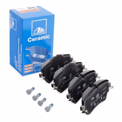 Brake pad set; ATE; Ceramic; prepared for wear warning indicator, excl. wear warning contact with brake caliper screws; for M ...