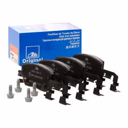 Brake pad set; ATE; with acoustic wear warning with brake caliper screws with accessories; for FIAT; 77367628, 77367910, 7736 ...