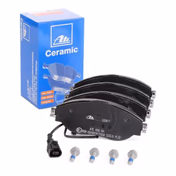 Brake pad set; ATE; incl. wear warning contact with brake caliper screws; for VOLKSWAGEN, SKODA, AUDI, SEAT, CUPRA; 3Q0698151 ...