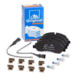 ATE 13.0460-3875.2 Brake pad set prepared for wear warning indicator, incl. wear warning contact with brake caliper screws with accessories