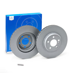 ATE Brake disc MERCEDES-BENZ: C-Class Saloon, GLC Off-Road, C-Class Coupe 24,0mm 5 112,0mm two-part brake disc, Vented Coated Alloyed/High-carbon