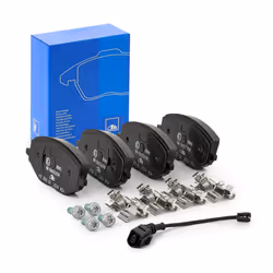 Brake pad set; ATE; incl. wear warning contact with brake caliper screws with accessories; for VOLKSWAGEN, SKODA, AUDI, CUPRA ...