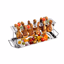 GEFU 89259, Chicken leg rack, Stainless steel, Stainless steel, 157 mm, 430 mm, 154 mm