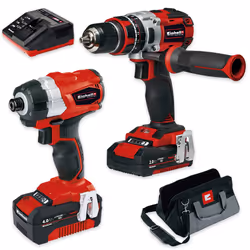 Einhell Power Tool Set Combi Drill Impact Driver BRUSHLESS Kit Power X-Change