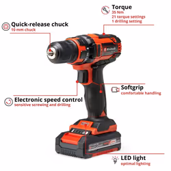 Einhell Cordless Drill Driver 35Nm 18V With Battery TC-CD 18/35 Power X-Change