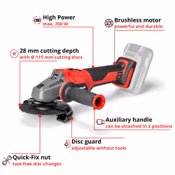 Einhell Cordless Angle Grinder 115mm 18V Brushless PXC AXXIO 18/115 Q BODY ONLY